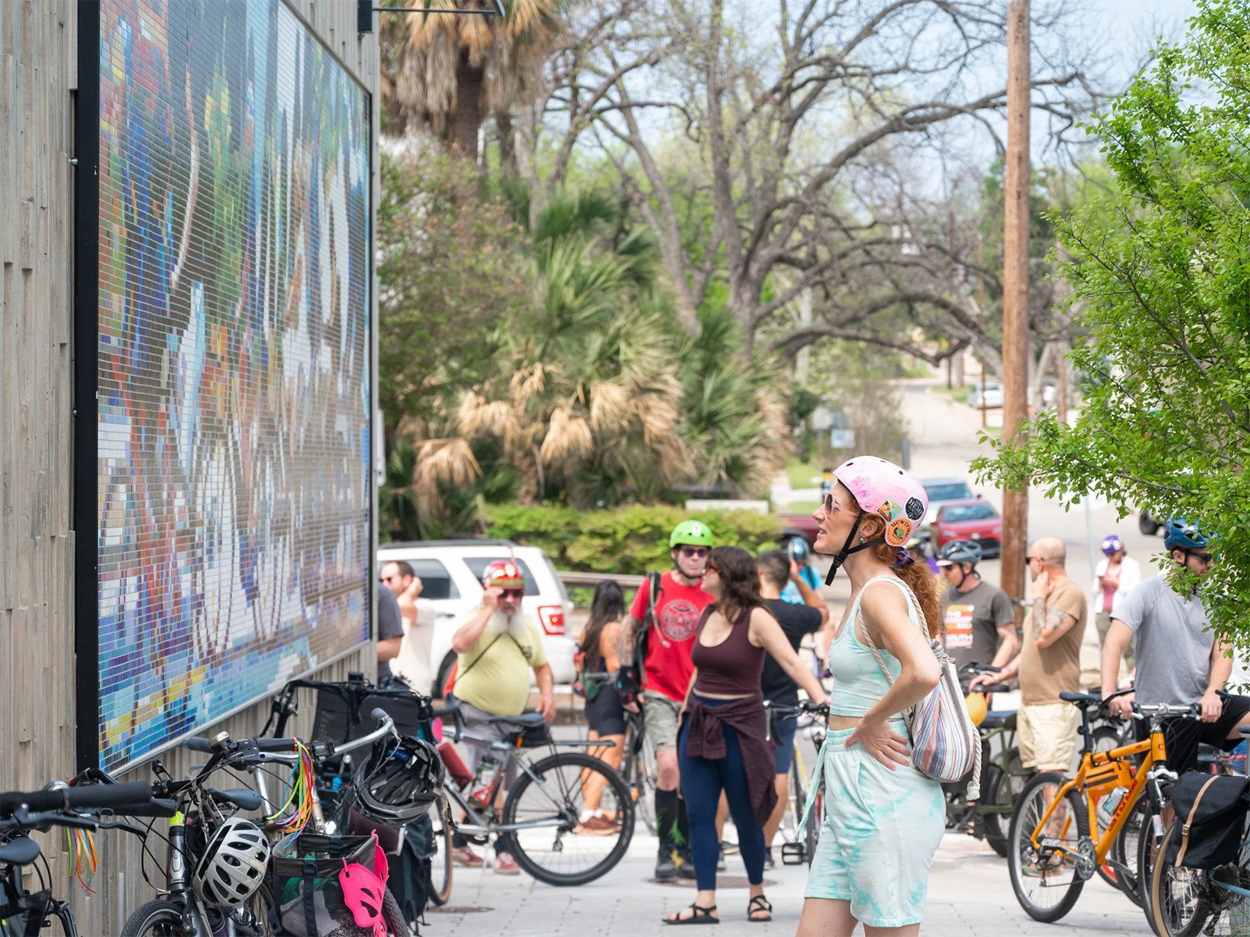 We All Ride | Mosaic Murals in Downtown Austin | The Mosaic Workshop